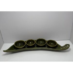 Pottery Barn Garden Crudité  5 Piece Pea Pod Serving Set  19"
